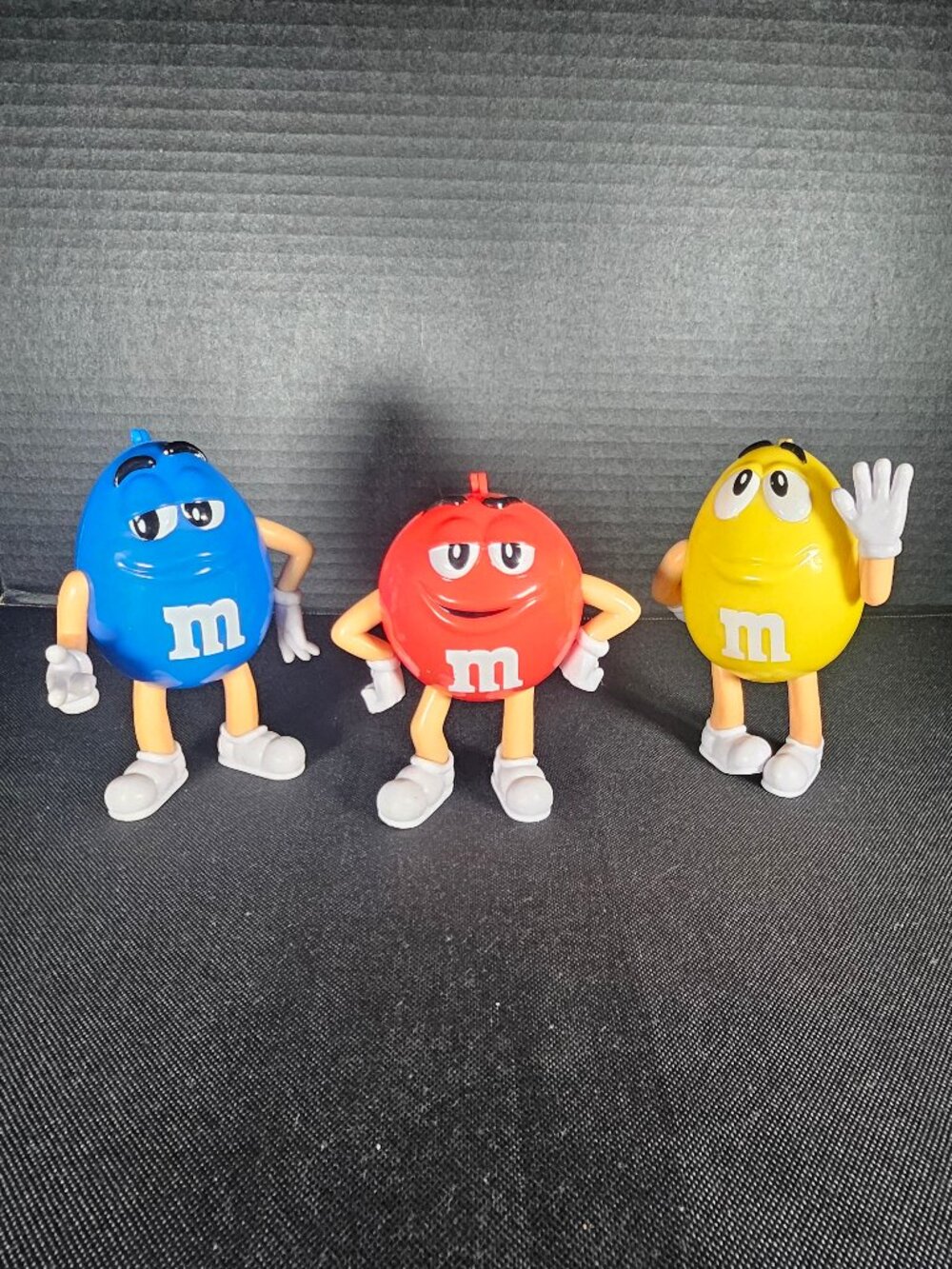 Vintage M & M Character Plastic Candy Dispensers Container Set Of Three